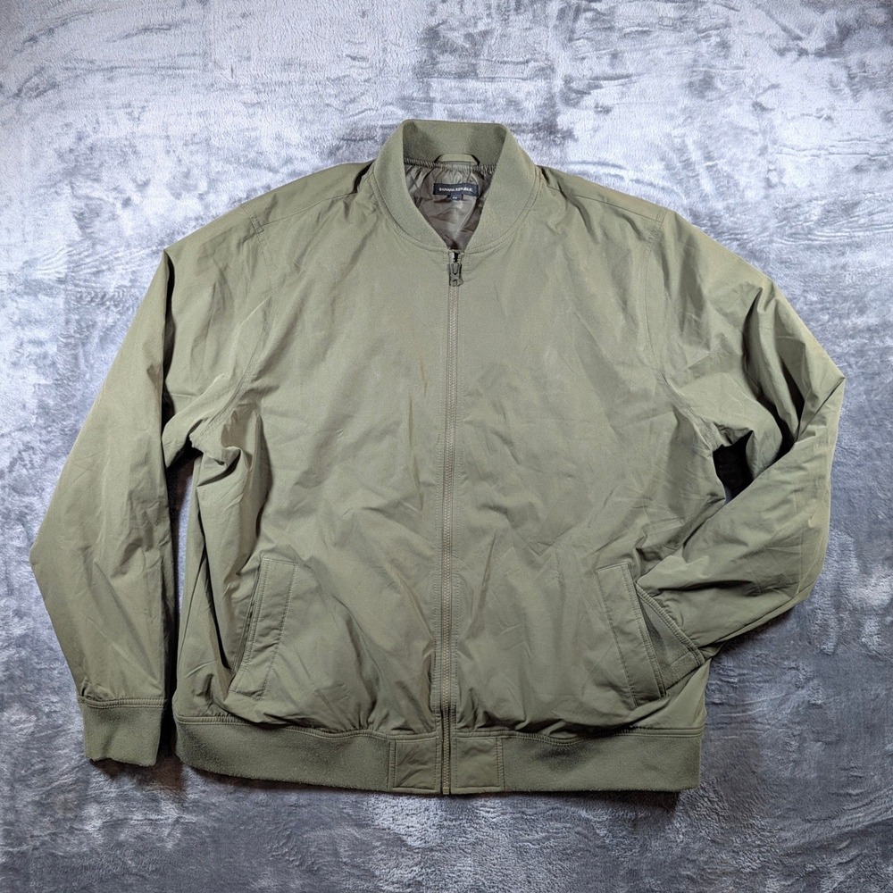 Banana Republic Mens Olive Green Full Zip Bomber Jacket XXL Flight Utility